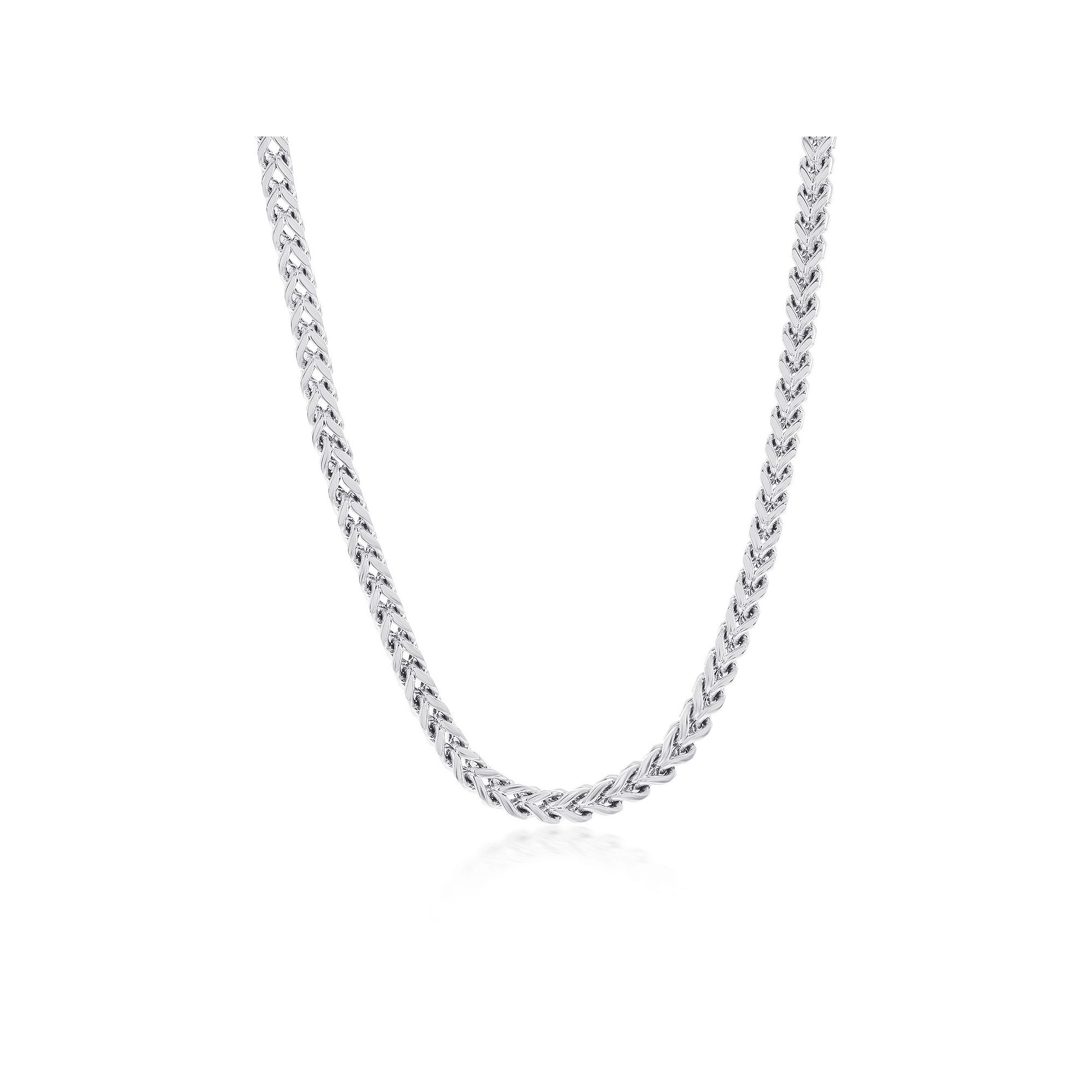 Metallo 4mm Franco Chain Necklace, Mens, Size: 24, Stainless