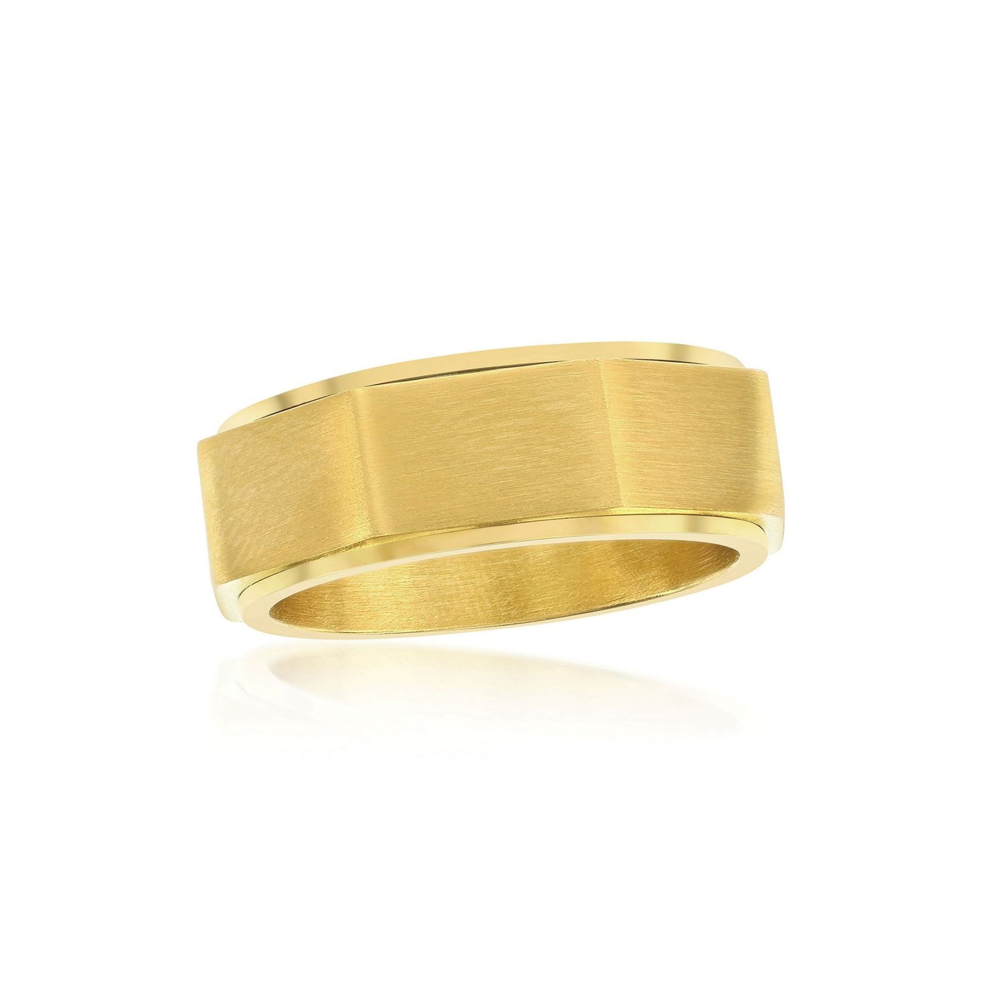 Metallo Geometric Spinner Ring, Mens, Size: 13, Gold Tone