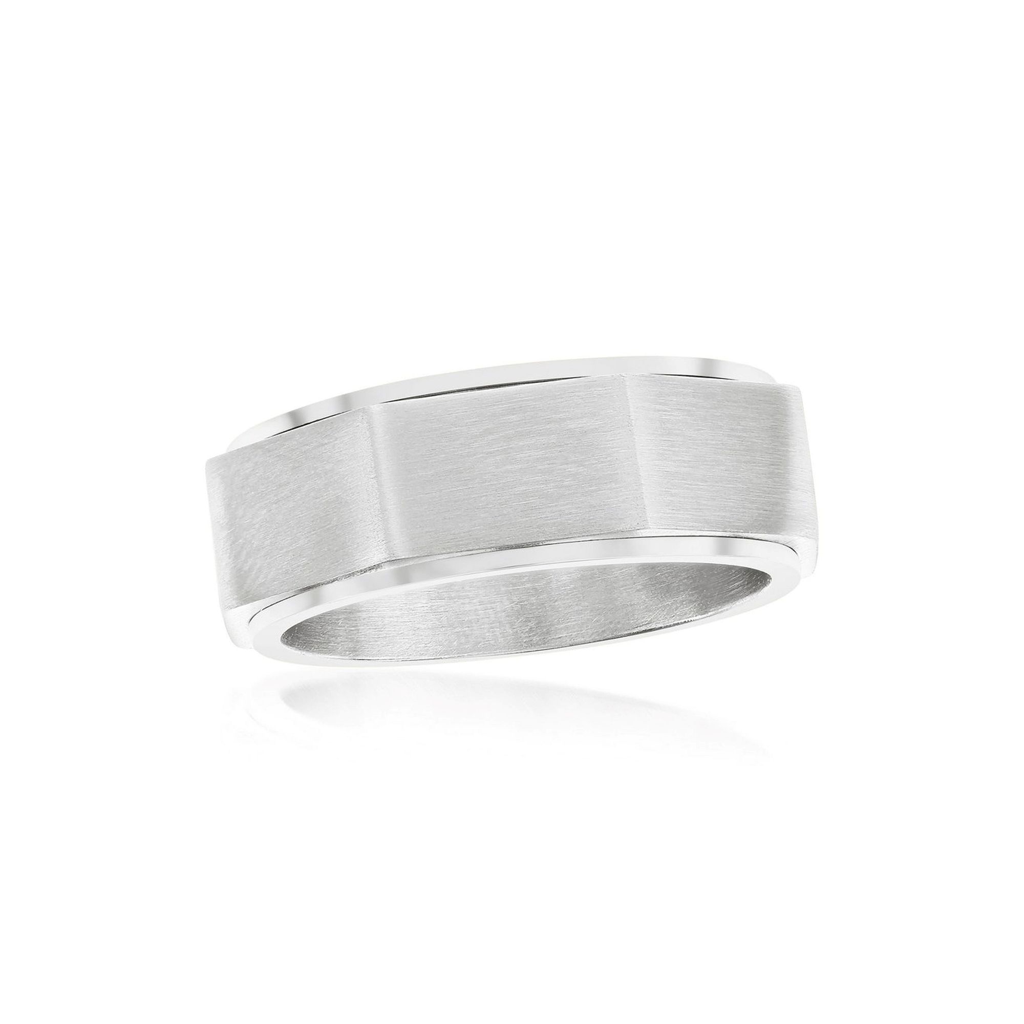 Metallo Geometric Spinner Ring, Mens, Size: 9, Stainless