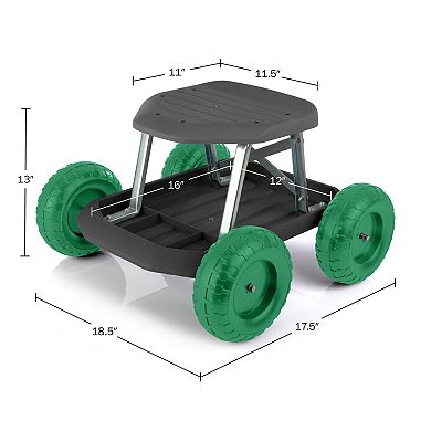 Pure Garden Rolling Gardening Stool