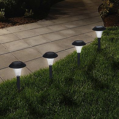 Pure Garden Solar Powered Outdoor Lights LED Stake Spotlight Fixture Set of 8