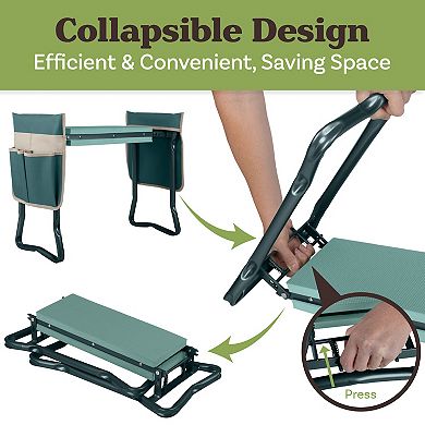 Pure Garden Foldable Garden Kneeler Stool