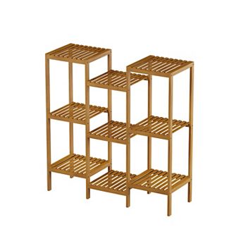 Pure Garden 9 tier Freestanding Bamboo Plant Stand