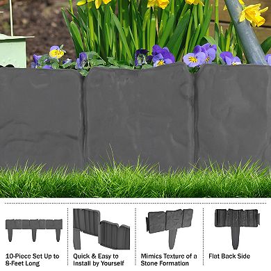 Pure Garden 10-Piece Outdoor Garden Edging