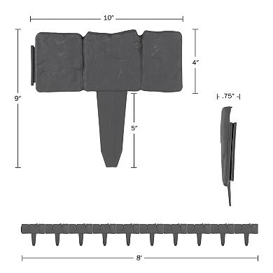 Pure Garden 10-Piece Outdoor Garden Edging