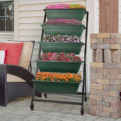 Pure Garden Green 5 Tier Vertical Planter