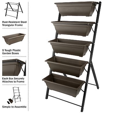Pure Garden Brown 5 Tier Vertical Planter