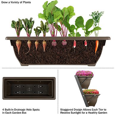 Pure Garden Brown 5 Tier Vertical Planter