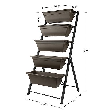 Pure Garden Brown 5 Tier Vertical Planter
