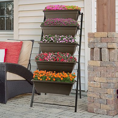 Pure Garden Brown 5 Tier Vertical Planter