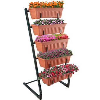 Pure Garden Terracotta 5 tier Vertical Planter