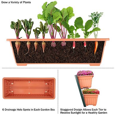 Pure Garden Terracotta 5 Tier Vertical Planter