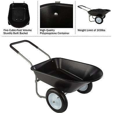 Pure Garden 2-Tire Wheelbarrow