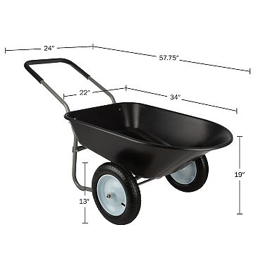 Pure Garden 2-Tire Wheelbarrow