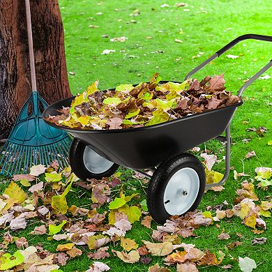 Pure Garden 2-Tire Wheelbarrow