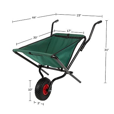 Pure Garden Folding Wheelbarrow with 80 lb. Capacity