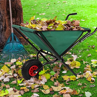 Pure Garden Folding Wheelbarrow with 80 lb. Capacity