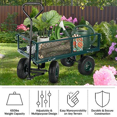 Pure Garden Wagon Cart with 650 lb. Capacity