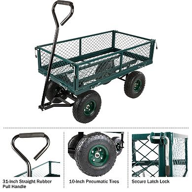 Pure Garden Wagon Cart with 650 lb. Capacity