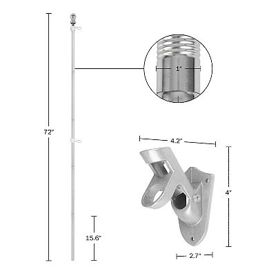 Pure Garden 6 ft. Tangle Free Flag Pole Kit