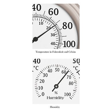 Pure Garden 8 in. Wall Thermometer Gauge