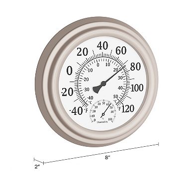 Pure Garden 8 in. Wall Thermometer Gauge