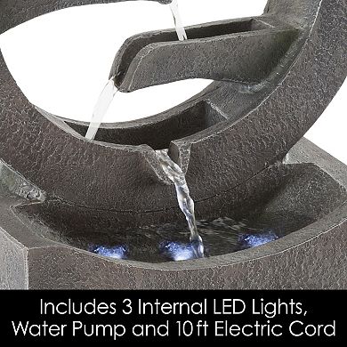 Pure Garden 4-Tier LED Outdoor Water Fountain