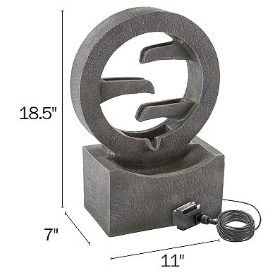 Pure Garden 4-Tier LED Outdoor Water Fountain