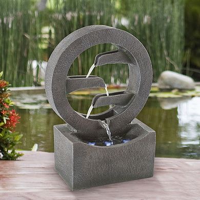 Pure Garden 4-Tier LED Outdoor Water Fountain