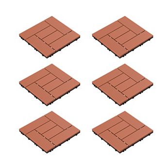 Pure Garden Outdoor Deck Tiles 6-Pack