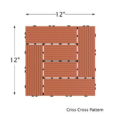 Pure Garden Outdoor Deck Tiles 6-Pack