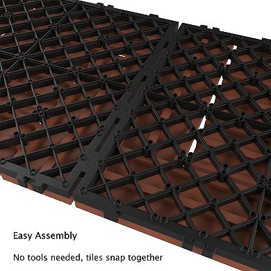 Pure Garden Outdoor Deck Tiles 6-Pack