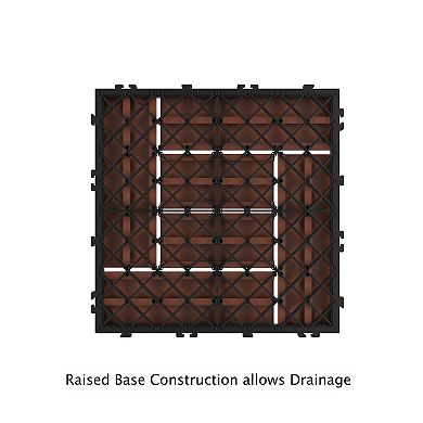 Pure Garden Outdoor Deck Tiles 6-Pack