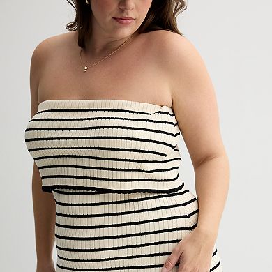 Juniors' Plus Size SO Foldover Tube Maxi Dress