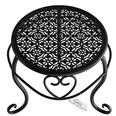 Pure Garden 2-Piece Nesting Wrought Iron Inspired Plant Stands