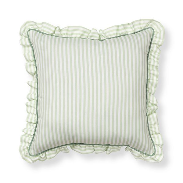 Sonoma Goods For Life® Indoor / Outdoor Stripe Ruffle Oversized Throw Pillow - Light Green