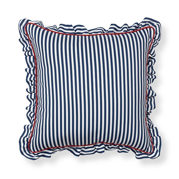 Sonoma Goods For Life® Indoor / Outdoor Stripe Ruffle Oversized Throw Pillow - Navy