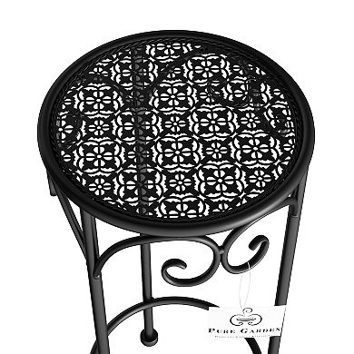 Pure Garden 3-Piece Nesting Wrought Iron-Inspired Plant Stand Set