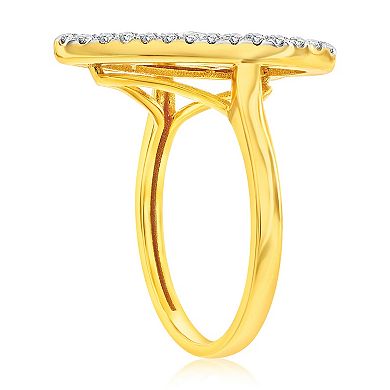 Argento Bella 14k Gold Over Silver Cubic Zirconia Heart Ring