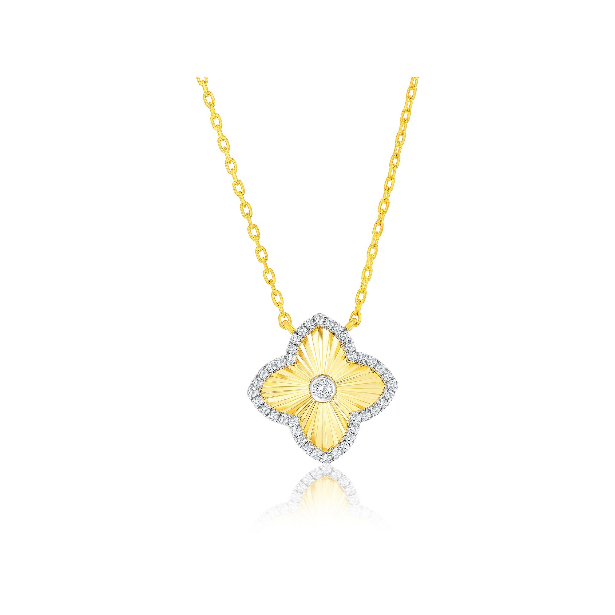 Argento Bella 14k Gold Over Silver Cubic Zirconia Flower Necklace, Womens