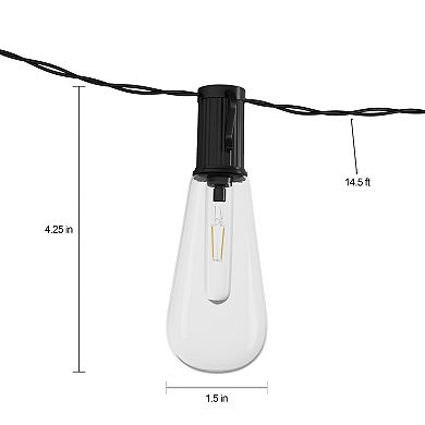 Pure Garden 14.5 ft. Edison Bulb Solar String Lights
