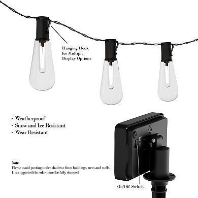 Pure Garden 14.5 ft. Edison Bulb Solar String Lights