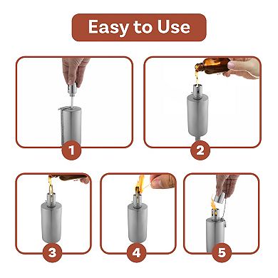 Pure Garden 10.5 in. Stainless Steel Table Torch Lamp