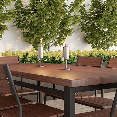 Pure Garden 10.5 in. Stainless Steel Table Torch Lamp