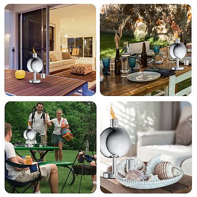 Pure Garden 10 in. Stainless Steel Table Torch Lamp