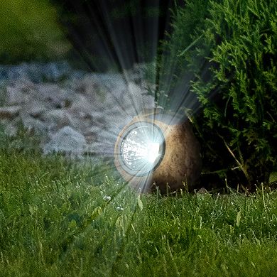 Pure Garden Outdoor Solar LED Rock Lights 4-Pack