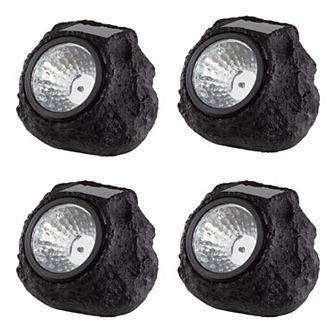 Pure Garden 4-Pack Outdoor LED Solar Rock Lights