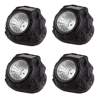 Pure Garden 4-Pack Outdoor LED Solar Rock Lights