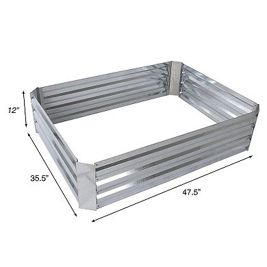 Pure Garden Galvanized Iron Raised Garden Bed & Plant Holder
