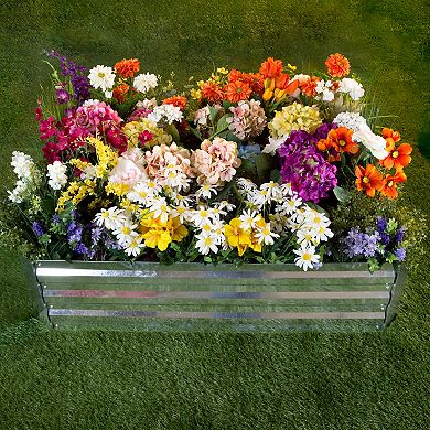 Pure Garden Galvanized Iron Raised Garden Bed & Plant Holder